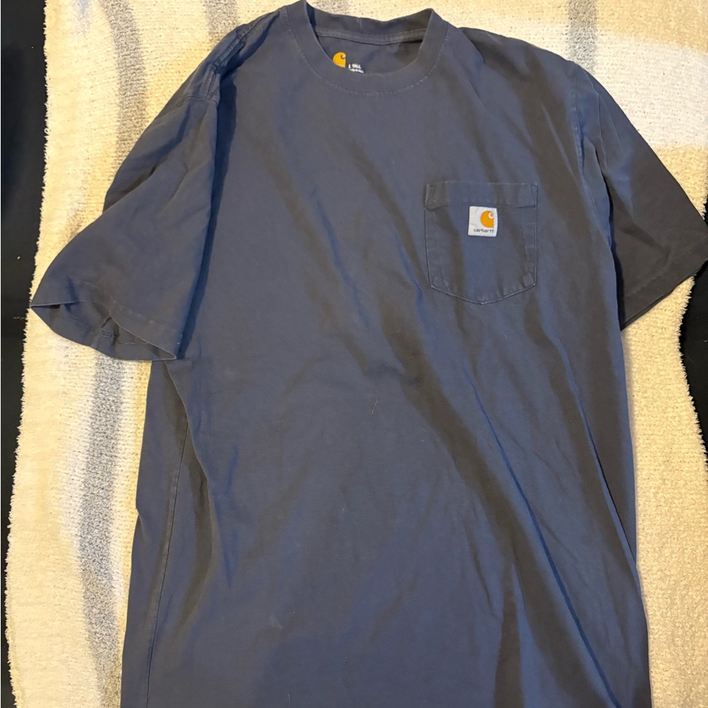Carhartt Men's Grey Blue Pocket T-Shirt